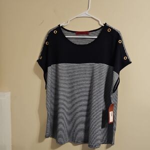 Love Scarlett Black and White Stripped Top. NWT